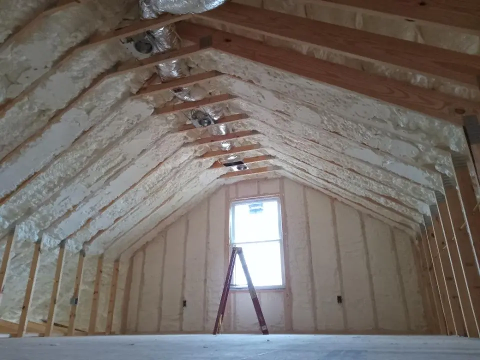 Spray foam roofing application for Crawl Space Insulation project in Raymond